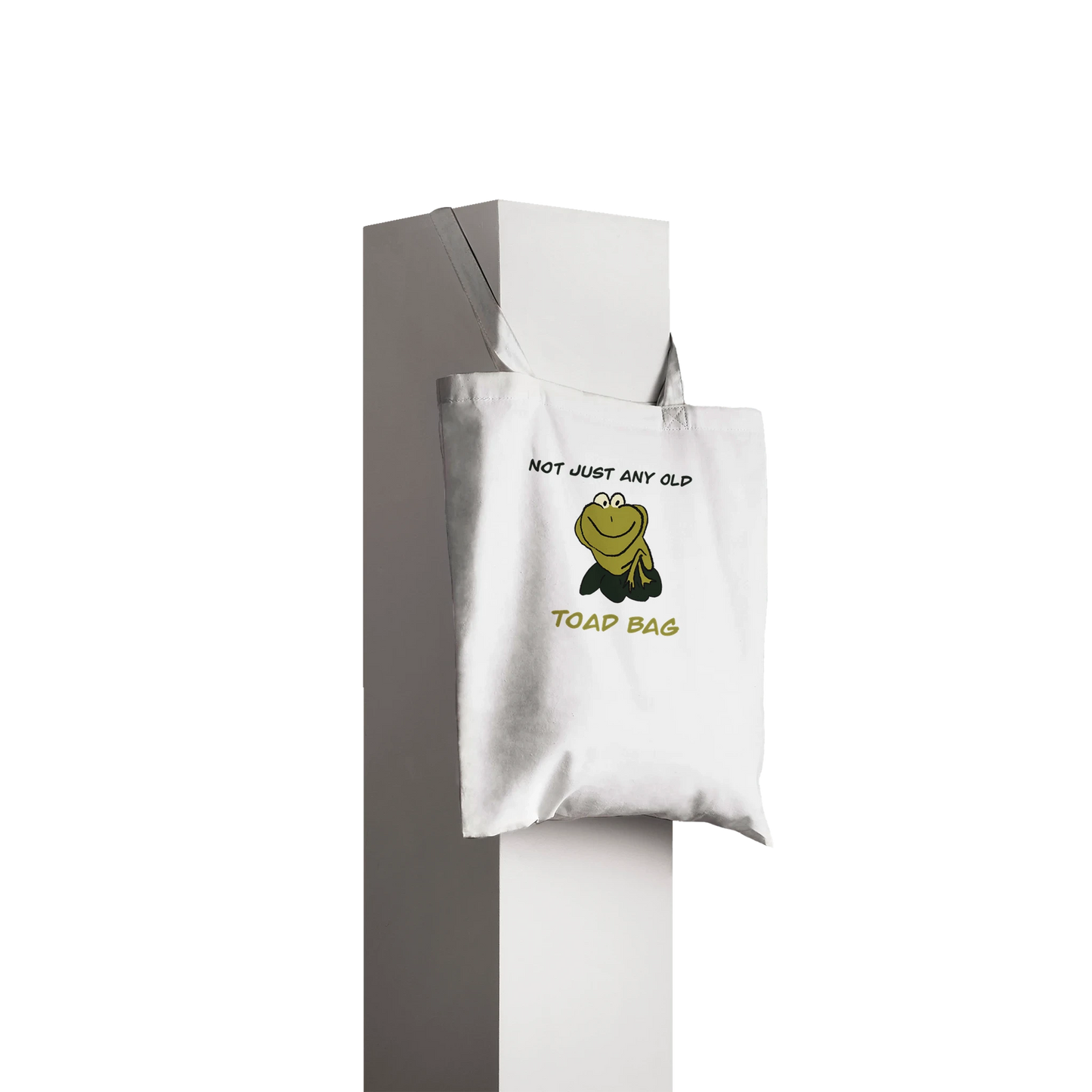 Not Just Any Old Toad funny cotton tote bag featuring charming frog illustration, perfect gift for frog lovers and amphibian enthusiasts