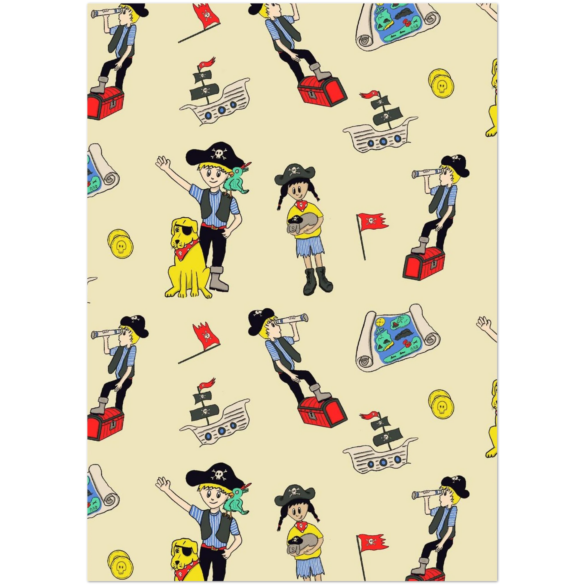 Pirate Theme Greeting Card for Kids Party