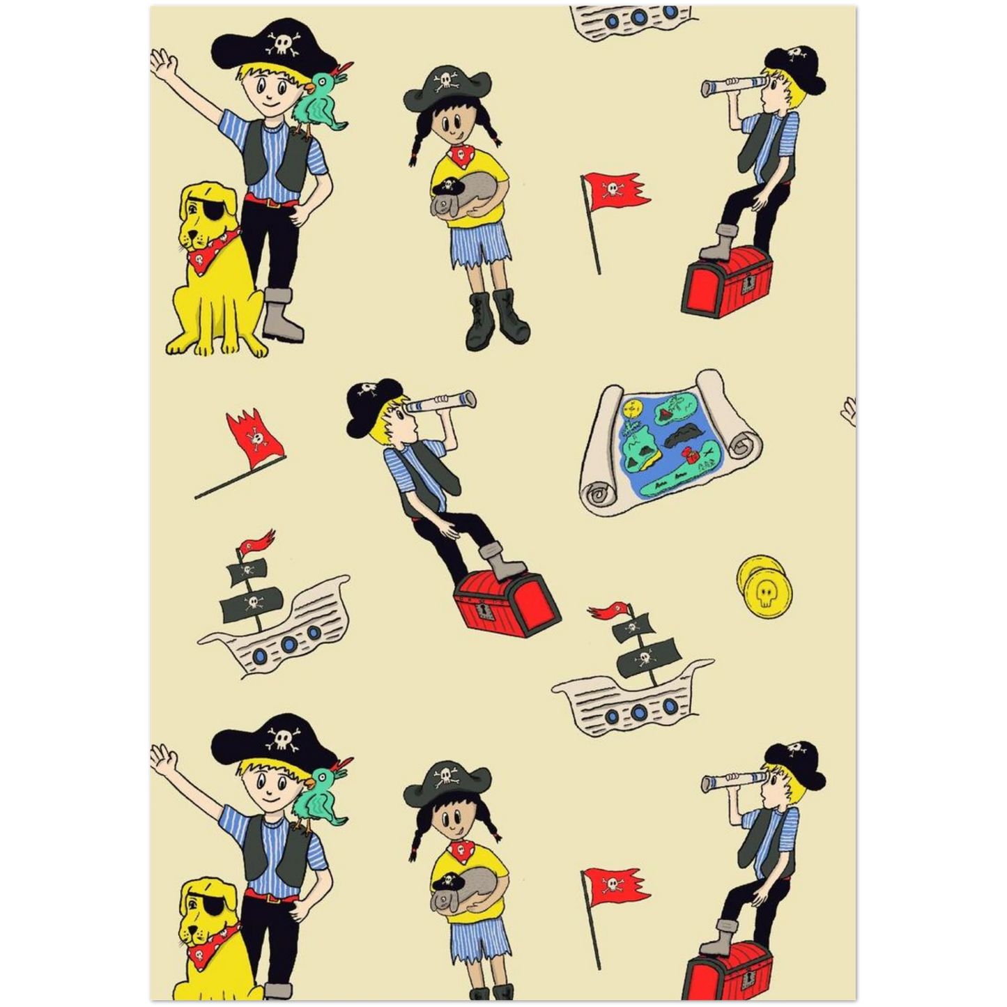 Party Invitations with Colorful Character Designs